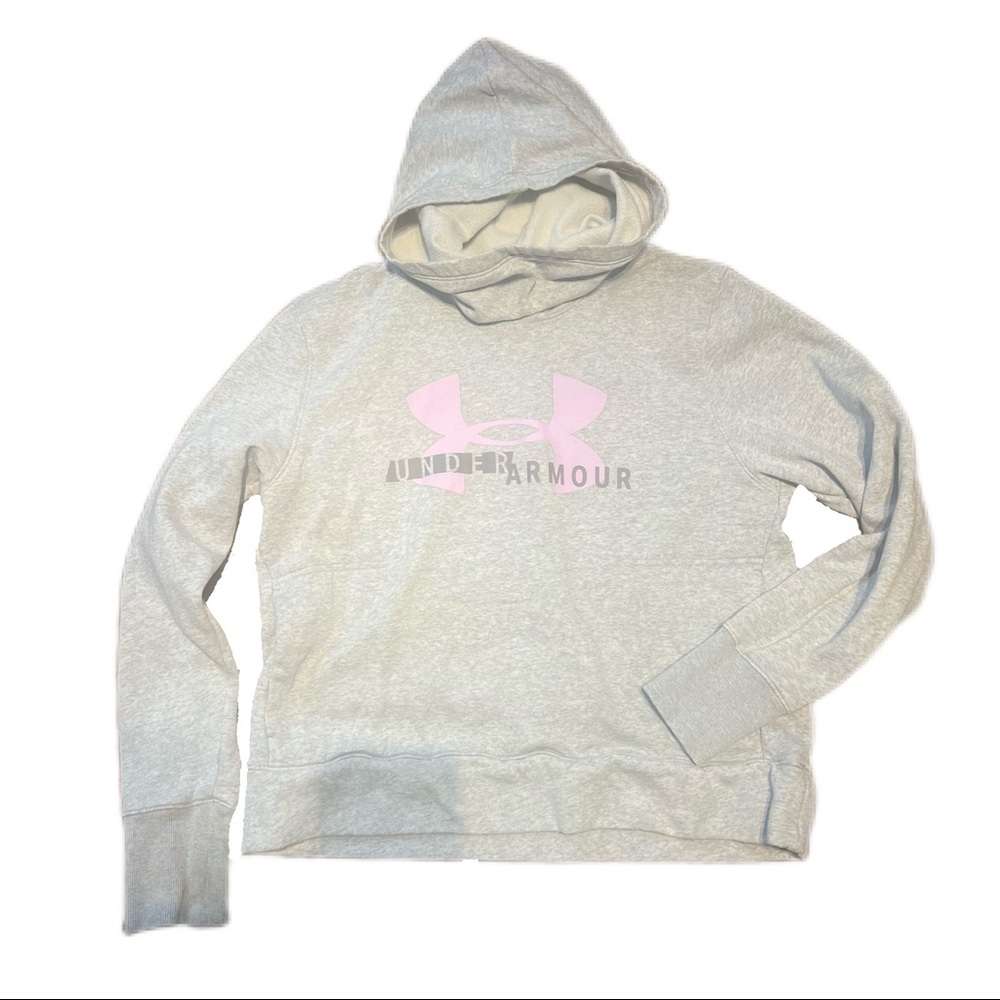 Under Armour - Grey Hoodie with pink symbol